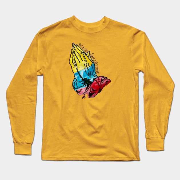 Pray for Colombia Long Sleeve T-Shirt by Love Gives Art